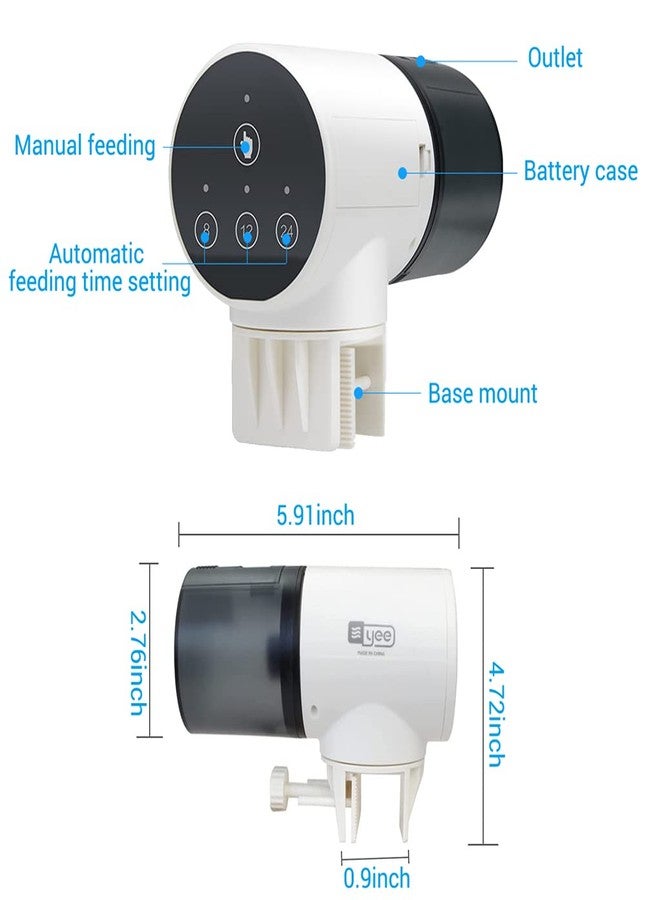 ELEPHANTBOAT® 3 Way Automatic Fish Feeder,Timer Turtle Food Fish Tank Accessories,Aquarium Auto Feeder Fish for Marine Aquariums,Pond,Not Including Battary - Image 5